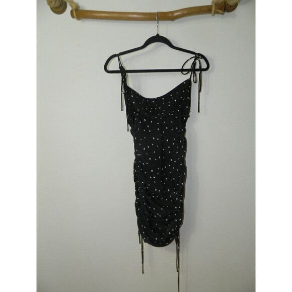 Lioness Dress Black White Hearts String Along Mini Adjustable Dress Size X-Small - Picture 5 of 10